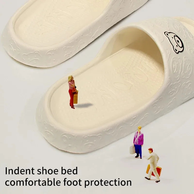 Summer Unisex Couple Cartoon Slippers Men Women Non-Slip Slides Parent-Children Outdoor Indoor Shoes Thick Bottom Sandals